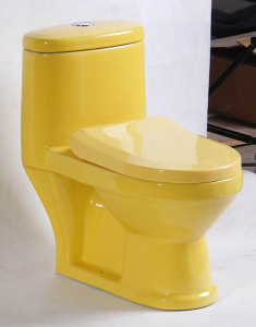 Напольный унитаз Gid Tr2192-Y детский с сиденьем Soft Close, желтый