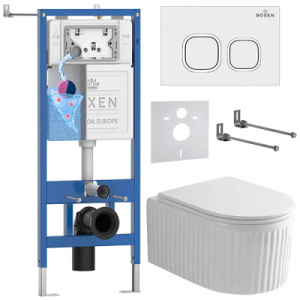 Комплект инсталляции 6 в 1 Roxen StounFix Dual Fresh 968265 с аромадозатором, белый