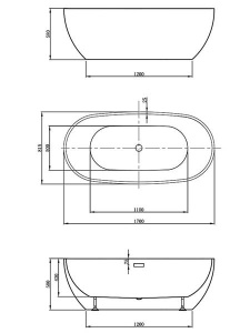 Акриловая ванна Vincea VBT-408-1600 / VBT-408-1700 / VBT-408-1800, 180х82