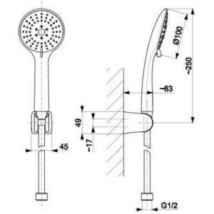 Душевая лейка со шлангом Armatura Moza 841-220-00