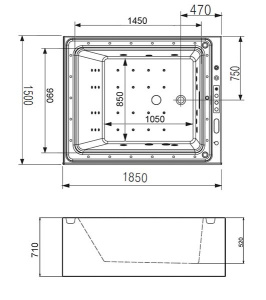 Гидромассажная ванна Gemy G9268 K, 185х150