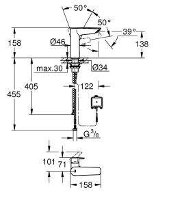 Смеситель для умывальника Grohe Eurosmart 23975003