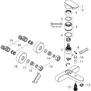 Смеситель для ванны Hansgrohe Rebris S 72440000