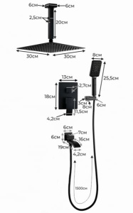 Душевая система скрытого монтажа Filarete Waterfall FL1012BG