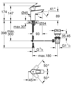 Смеситель для умывальника Grohe BauLoop 23335001