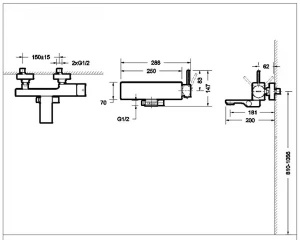Смеситель для ванны Bravat ARC F66061K-01A-ENG