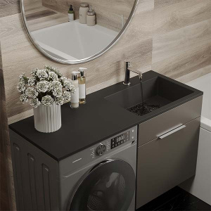 Умывальник Roxen Faber 110 black 30010110R-B / 30010110L-B, 110х48 R