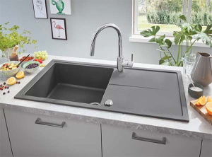 Кухонная мойка Grohe K400 31641AP0 / 31641AT0 оборачиваемая, 100х50, серый гранит