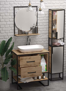 Пенал 1Marka Grunge Loft 35Н/П 1д зеркальный