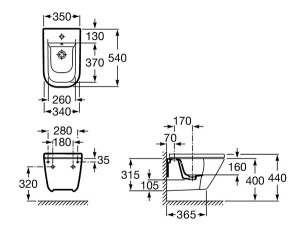 Подвесное биде Roca The Gap A357476000, белый