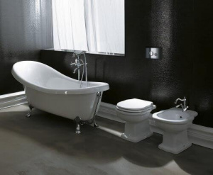 Приставной унитаз BelBagno Boheme BB115CBS вертикальный выпуск, белый
