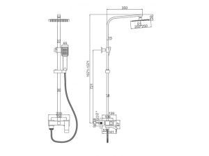 Душевая стойка Ledeme L72417D-1