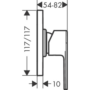Смеситель встраиваемый Hansgrohe Vernis Shape 71658670 / 71658000 (1 функция), хром