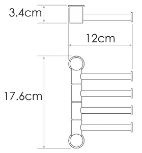 Держатель для полотенец Wasserkraft K-1054NICKEL