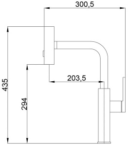 Смеситель для кухонной мойки Haiba HB73824-3 с выдвижным изливом