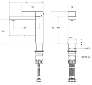 Смеситель для умывальника Cezares SLIDER-LS-01-W0
