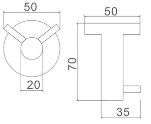 Крючок Ledeme L71705U-2 / L71705B-2, черный