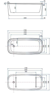 Акриловая ванна Allen Brau Infinity 3 2.21003.20/CGM / 2.21003.21/CGM, 170х78, белый матовый, цементно-серый