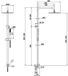 Душевая стойка Allen Brau Priority 5.31031-00 / 5.31031-BN, хром