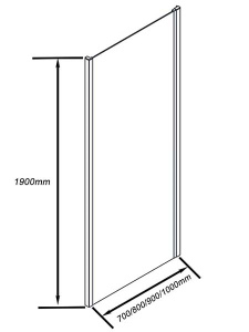 Боковая стенка Good Door Cube SP-C-CH 70 / 80 / 90 / 100, 100х190, прозрачный