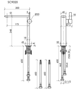 Смеситель для умывальника Sancos Linn SC9020GG