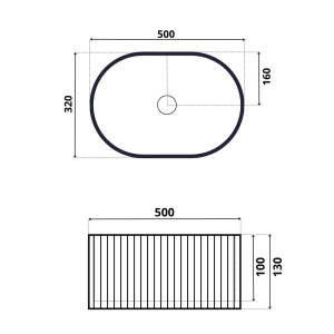 Комплект 2 в 1 умывальник Roxen Royal Oval 110170-GM с донным клапаном