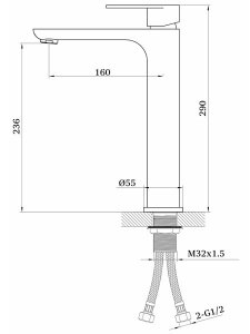 Смеситель для умывальника Ganzer GZ21012-C