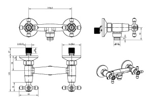 Смеситель для душа Boheme Crystal 294-CRST