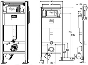 Комплект инсталляции Viega Prevista Dry 792596 c унитазом Roxen Antares 530185-02 Rimless Soft Close