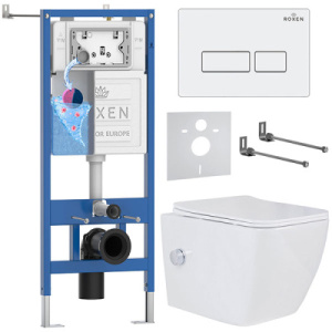 Комплект инсталляции 6 в 1 Roxen StounFix Dual Fresh 577477 с аромадозатором, белый