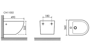 Подвесное биде CeramicaNova Uno CN11002