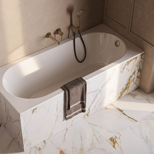 Ванна из искусственного камня Belux Борнео белый матовый Solid Surface, 150x70