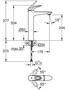 Смеситель для умывальника Grohe Eurostyle 23570LS3