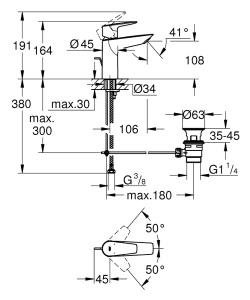 Смеситель для умывальника Grohe BauEdge 23758001