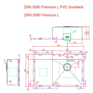 Кухонная мойка Zorg ZRN 5080 Premium L / R