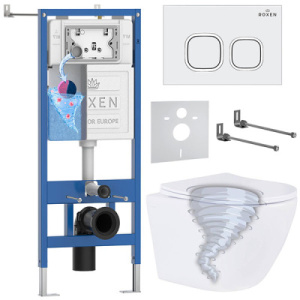 Комплект инсталляции 6 в 1 Roxen StounFix Dual Fresh 968358 с аромадозатором, белый