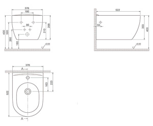 Подвесное биде Boheme Nero 962/2