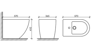 Напольное биде CeramicaNova Metropol CN4005MB