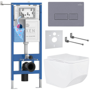 Комплект инсталляции 6 в 1 Roxen StounFix Dual Fresh 966786 с аромадозатором, серый бетон