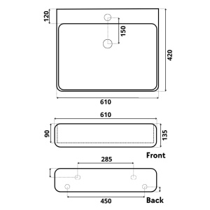 Комплект 2 в 1 умывальник Roxen Solo 110160-BN с донным клапаном