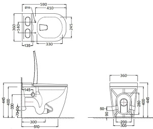 Приставной унитаз Cerutti Maiella Pulse CT10196 с импульсным смывом