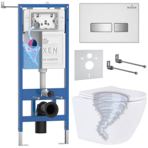 Комплект инсталляции 6 в 1 Roxen StounFix Dual Fresh 968395 с аромадозатором, белый