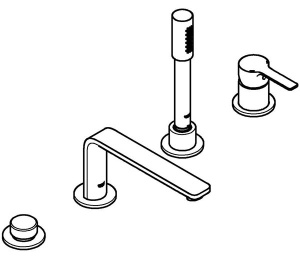 Смеситель на борт ванны Grohe Lineare 19577001 / 19577DC1, хром