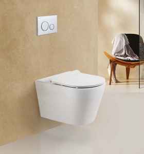 Подвесной унитаз BelBagno Flay-R безободковый, белый