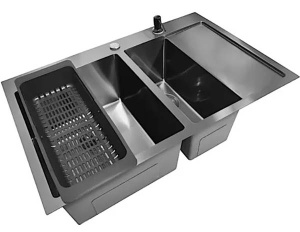 Кухонная мойка Stellar S7850NB-2 Decor с коландером и дозатором