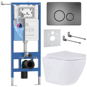 Комплект инсталляции 6 в 1 Roxen StounFix Dual Fresh 968390 с аромадозатором, оружейная сталь