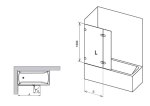 Душевая шторка на ванну Ravak Brilliant BVS2, 100, Transparent
