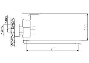 Смеситель для ванны Vieir V263541-C