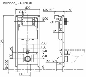 Комплект инсталляции CeramicaNova Forma CN3009_121001CH