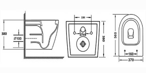 Подвесной унитаз Grossman GR-4411BS безободковый с крышкой Slim